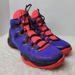 Kids Purple and Red Athletic ShoesNike Air Jordan 28 XXVIII Raptors Mismatched